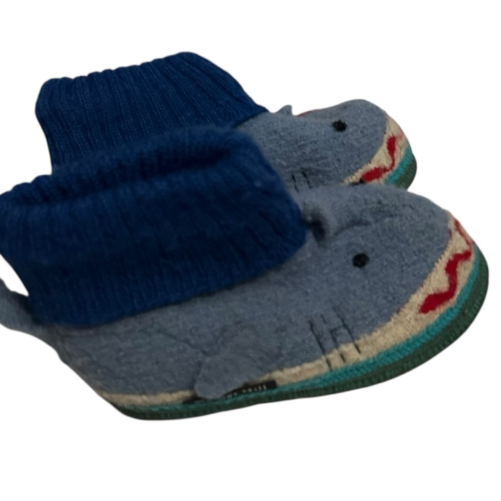 Garnet Hill Blue Shark Kids Slippers